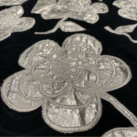 TORY BURCH Tunic, Black & Metallic Silver, Small - Picture 4 of 7